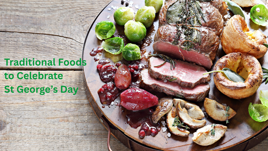 A platter of roast beef, Yorkshire Puddings, brussel sprouts and roast potatoes